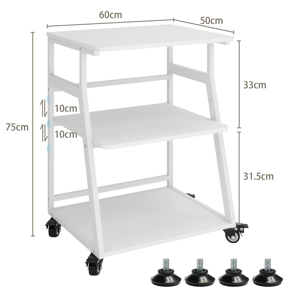 PUNCIA 60x50x75cm Printer Stand, 3 Tier Printer Table with Storage - image 2