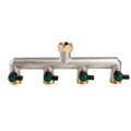 Tesmotor 4-Way Brass Garden Hose Tap Splitter | 3/4 Inch Heavy-Duty Valve
