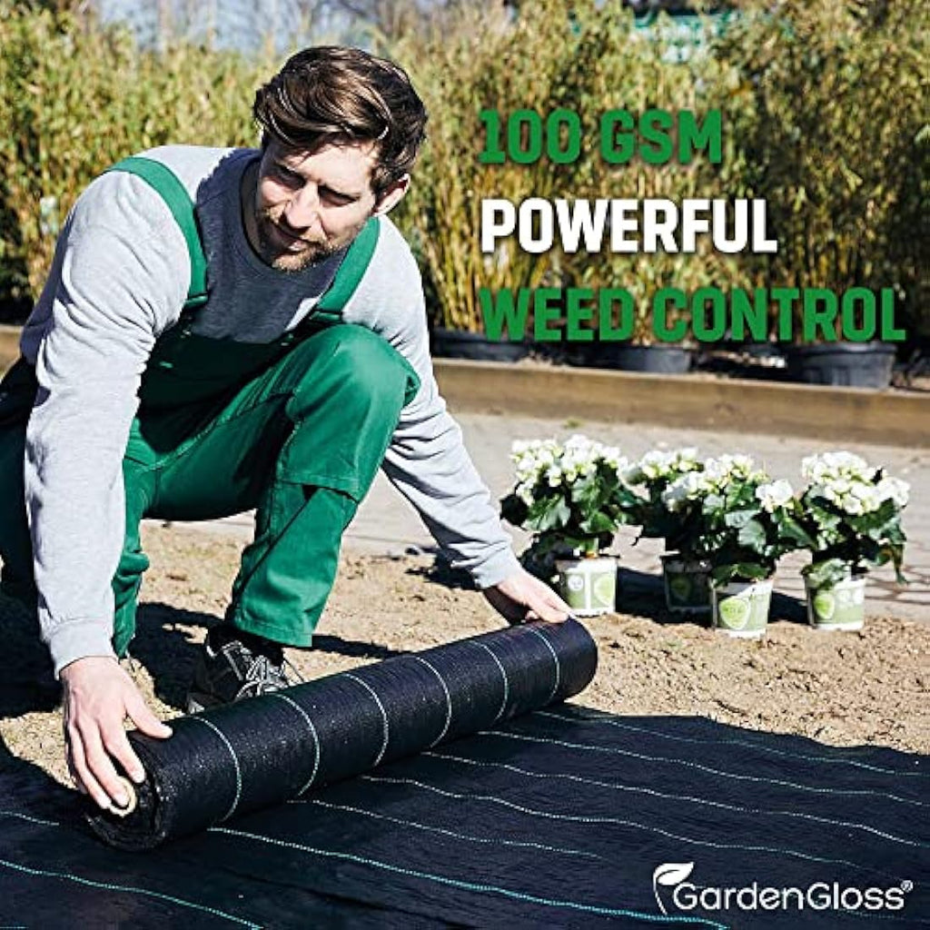 GardenGloss 100gsm Weed Control Membrane – 20m2 UV Stable Fabric