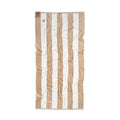MOMOMUS Cabana Stripe Beach Towel – 100% Cotton Velour, Beige, 90x180cm