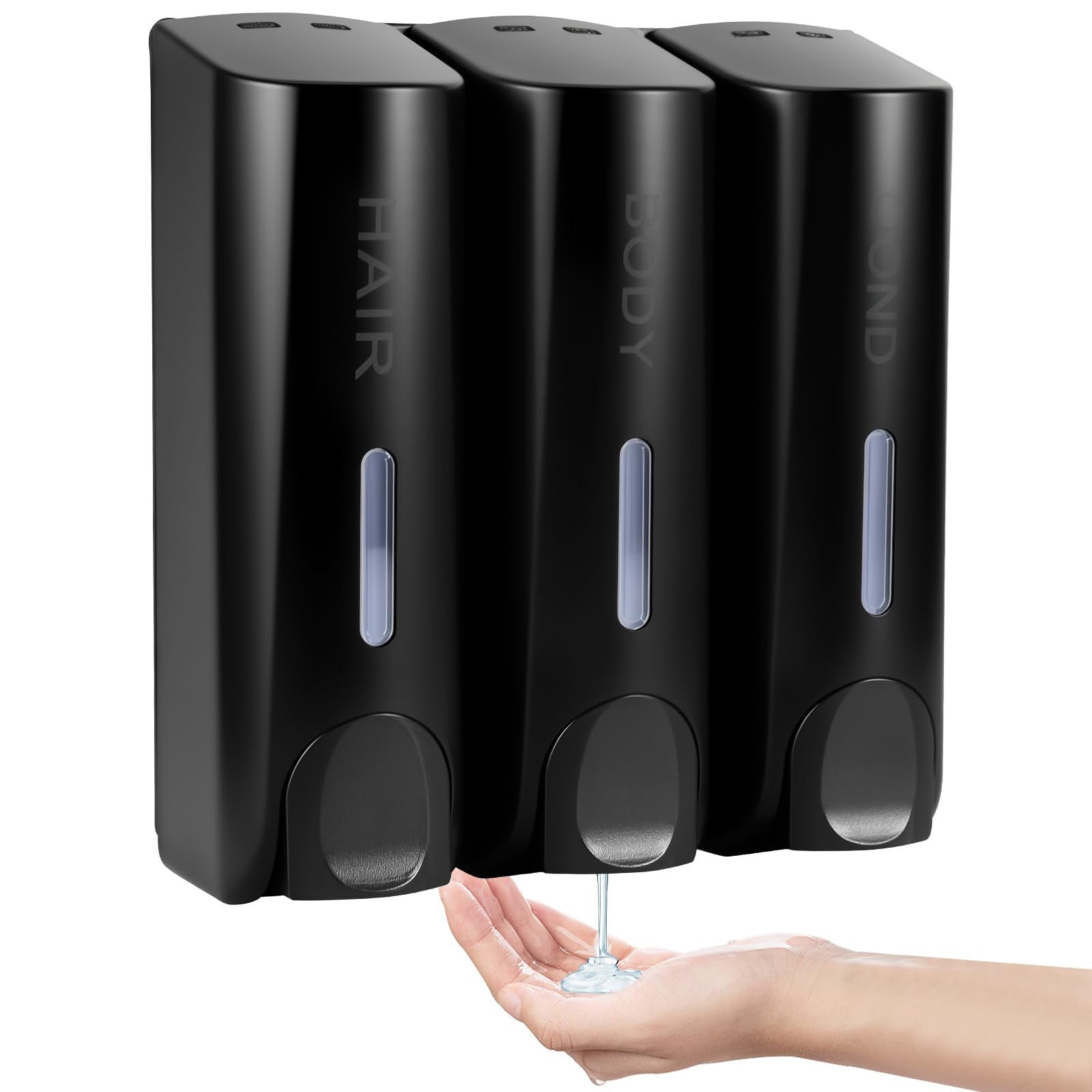 Viitech 3-Chamber Wall Mounted Soap Dispenser | Triple 350ml ABS Shower Set
