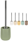 KW Luxury Stoneware Toilet Brush and Holder – Green Dotted Pattern