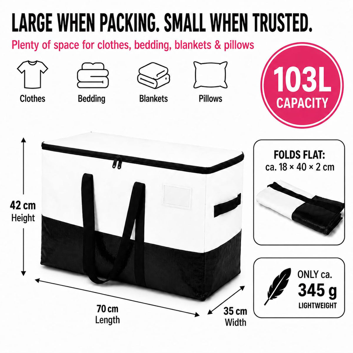 Big Storage Bags and Moving Boxes Large with Zips for Home Movers - image 2