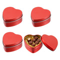 sourcing map 4Pack Metal Tin Box, 2.4x2.3x1.1 Heart Empty Tinplate Containers with Lids