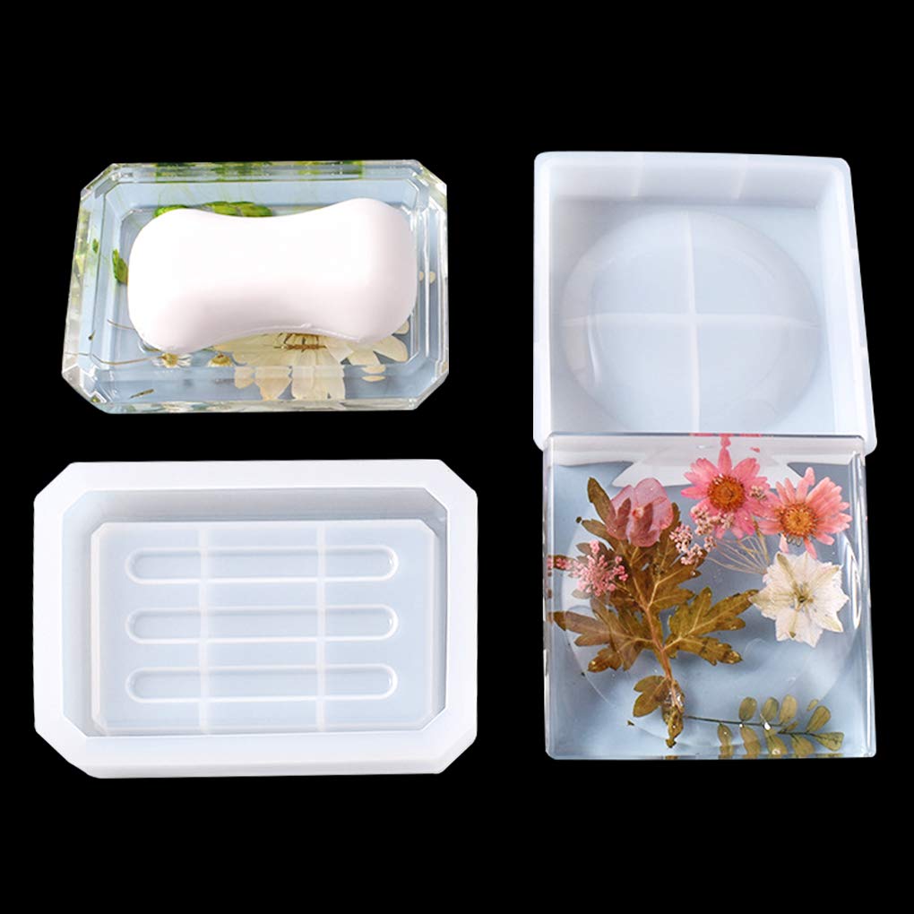 Jolof Store 2-Piece Soap Dish Resin Molds | Silicone Epoxy Jewelry Tray Set
