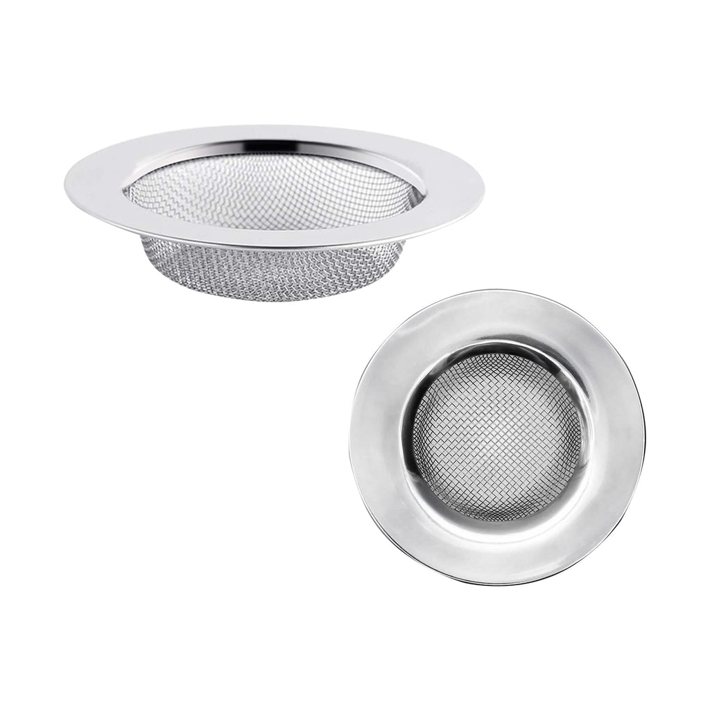 2pcs Stainless Steel Sink and Shower Drain Strainers, 77mm Diameter - image 1