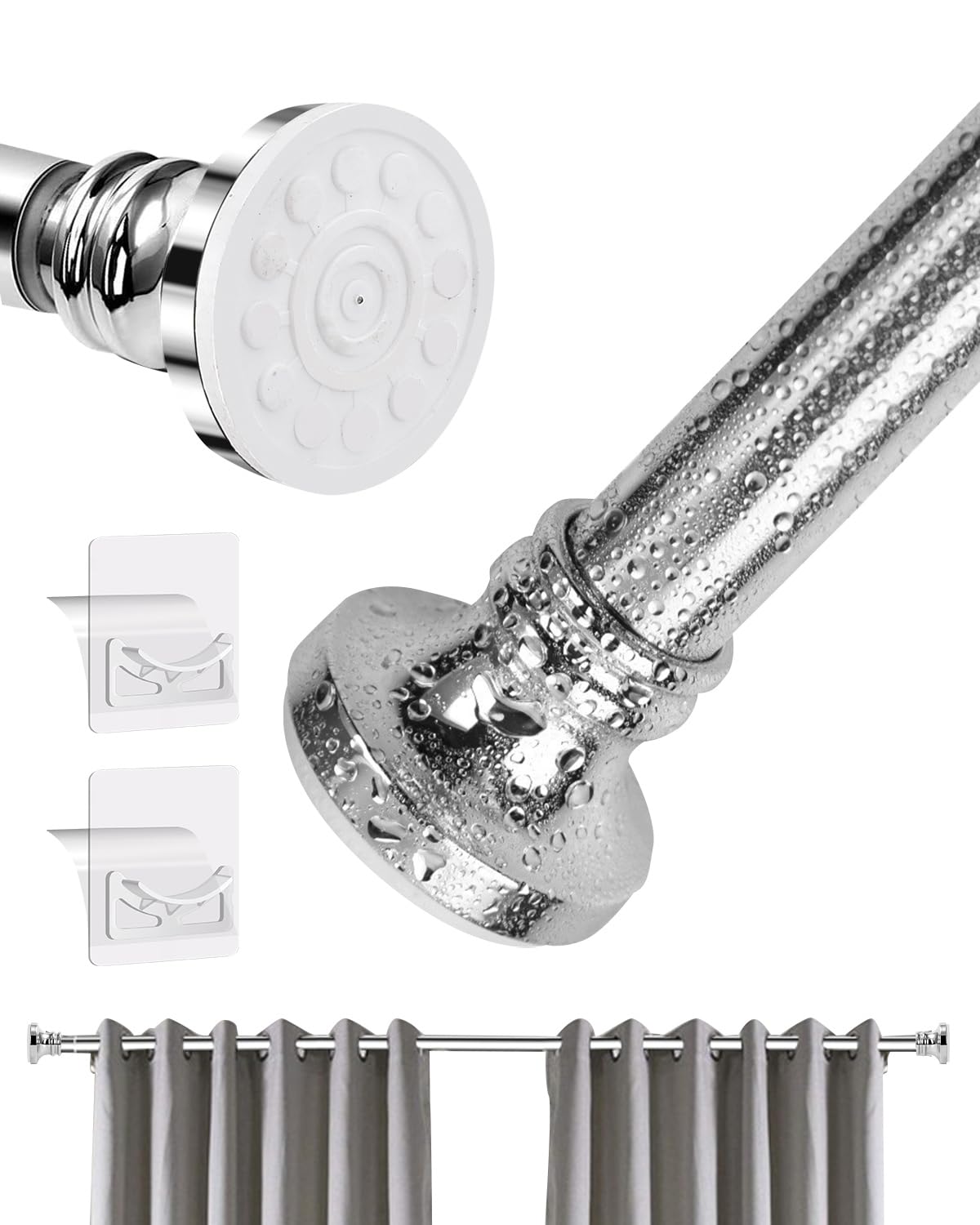 Stainless Steel Tension Shower Curtain Rod – 47-200cm
