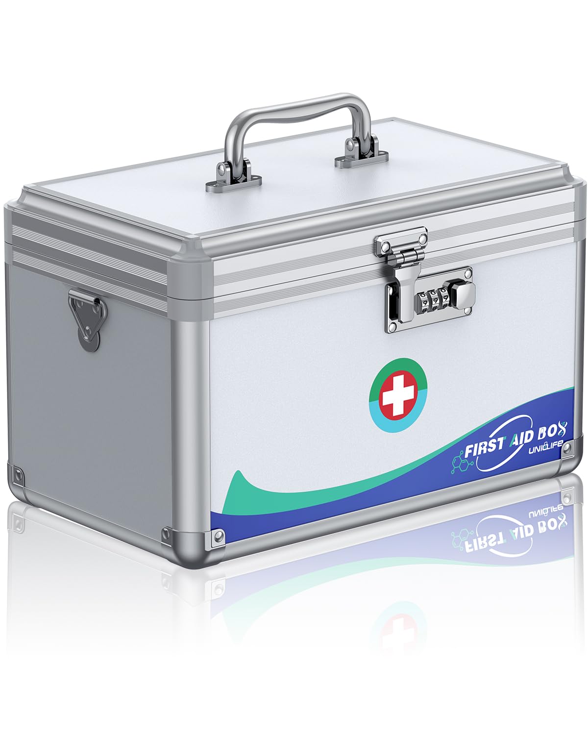 Uniclife Large Medicine Lock Box – Secure First Aid Storage with Strap