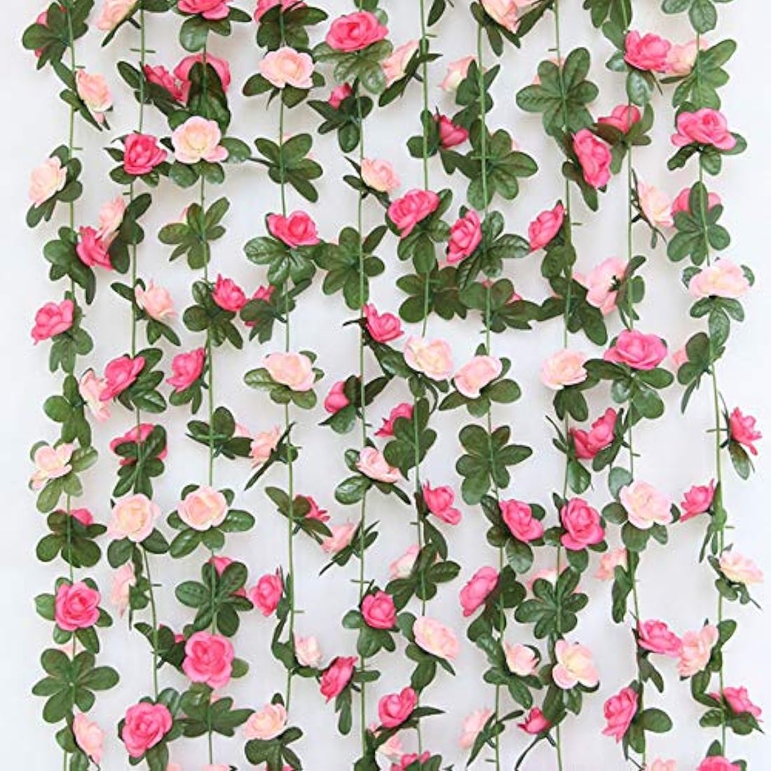 2-Pack Artificial Rose Flower Garland | 8.2ft Silk Floral Vine