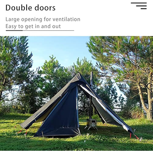 1 Man Lightweight Teepee Hot Tent with Stove Jack & Mesh Inner