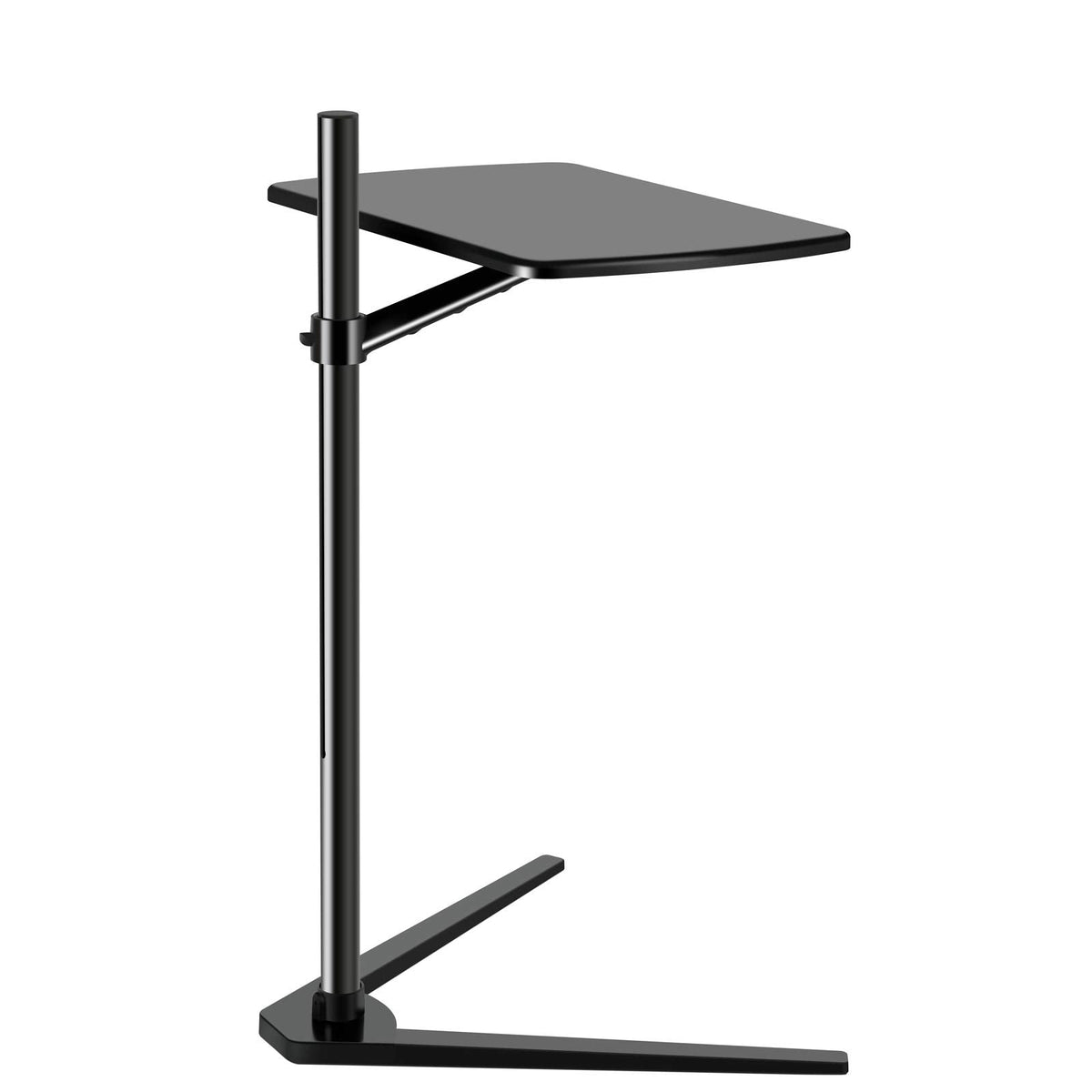 Thingy Club Overbed Table Stand, Height Adjustable Tray Side Table for Bed or Sofa Laptop Desk Black- Black Board