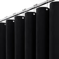 BTTN Black Linen Shower Curtain – Narrow Stall Waterproof Fabric with Hooks