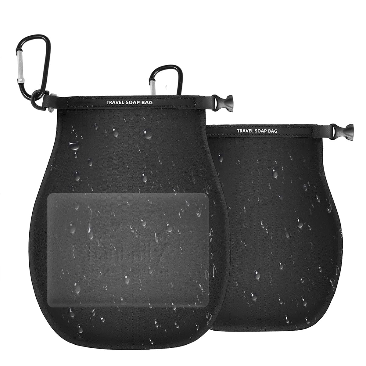 Jolof Store Portable Soap Travel Case - 2 Pack Black Soap Bag Container