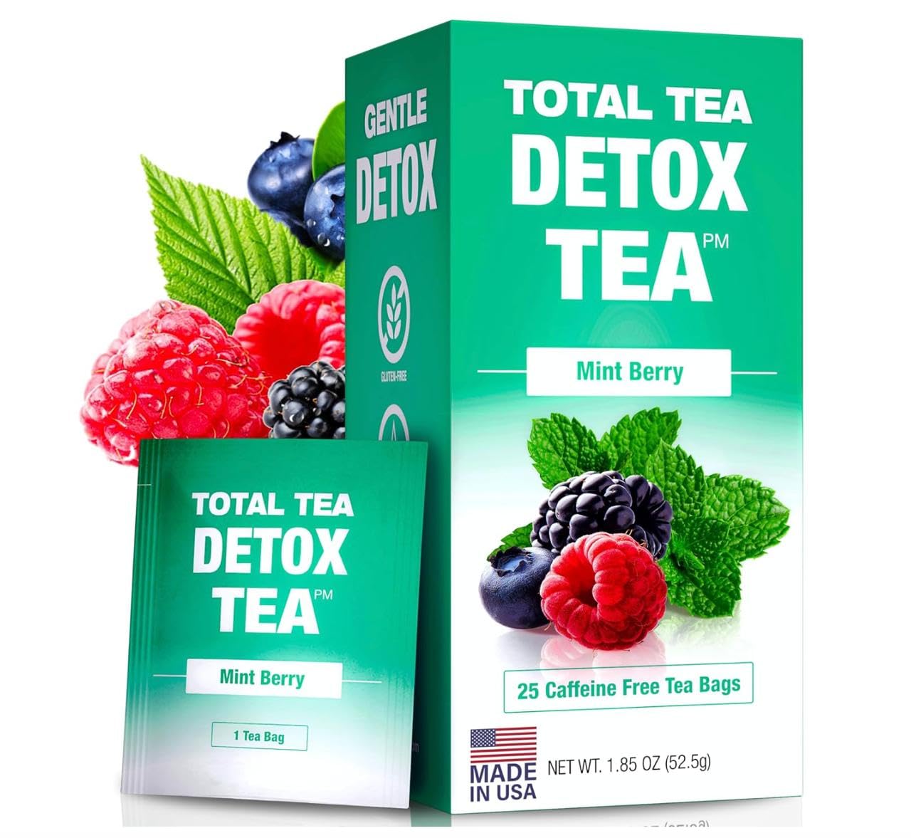 Total Tea Caffeine Free Detox Slimming Tea - Herbal Colon Cleanse (25 Bags)