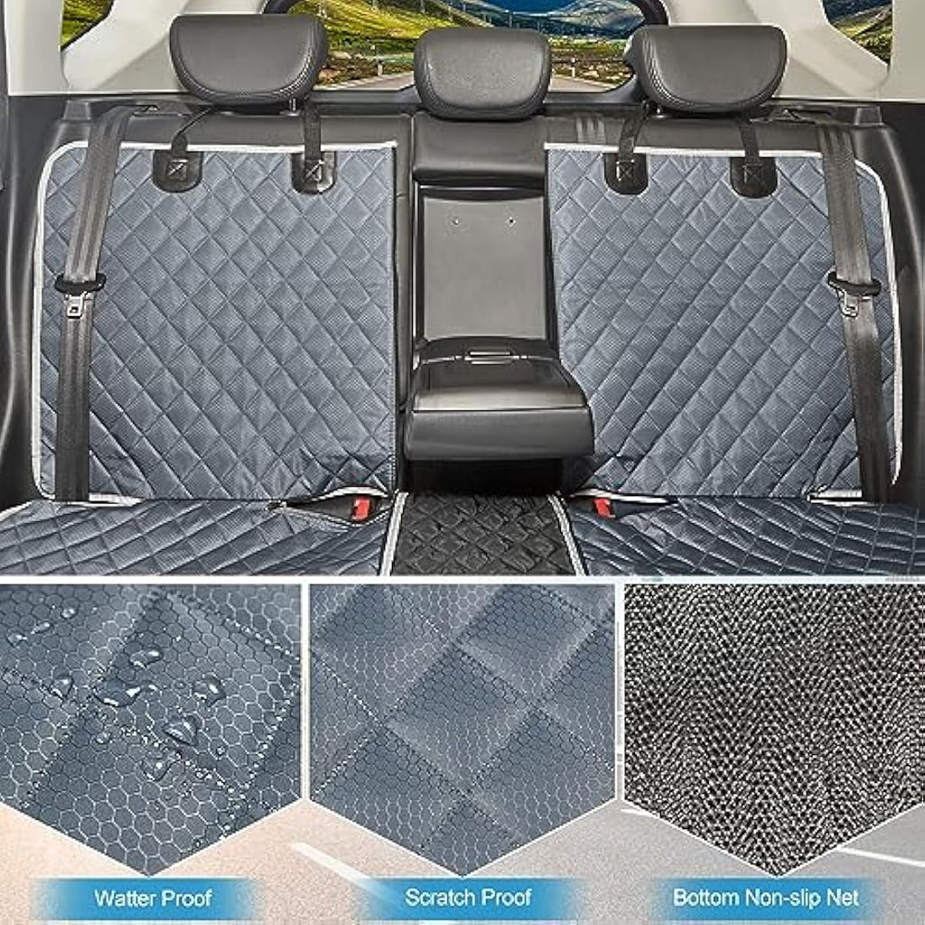 ANOSOSPECIAL Dog Car Seat Cover | Waterproof Grey Back Seat Protector