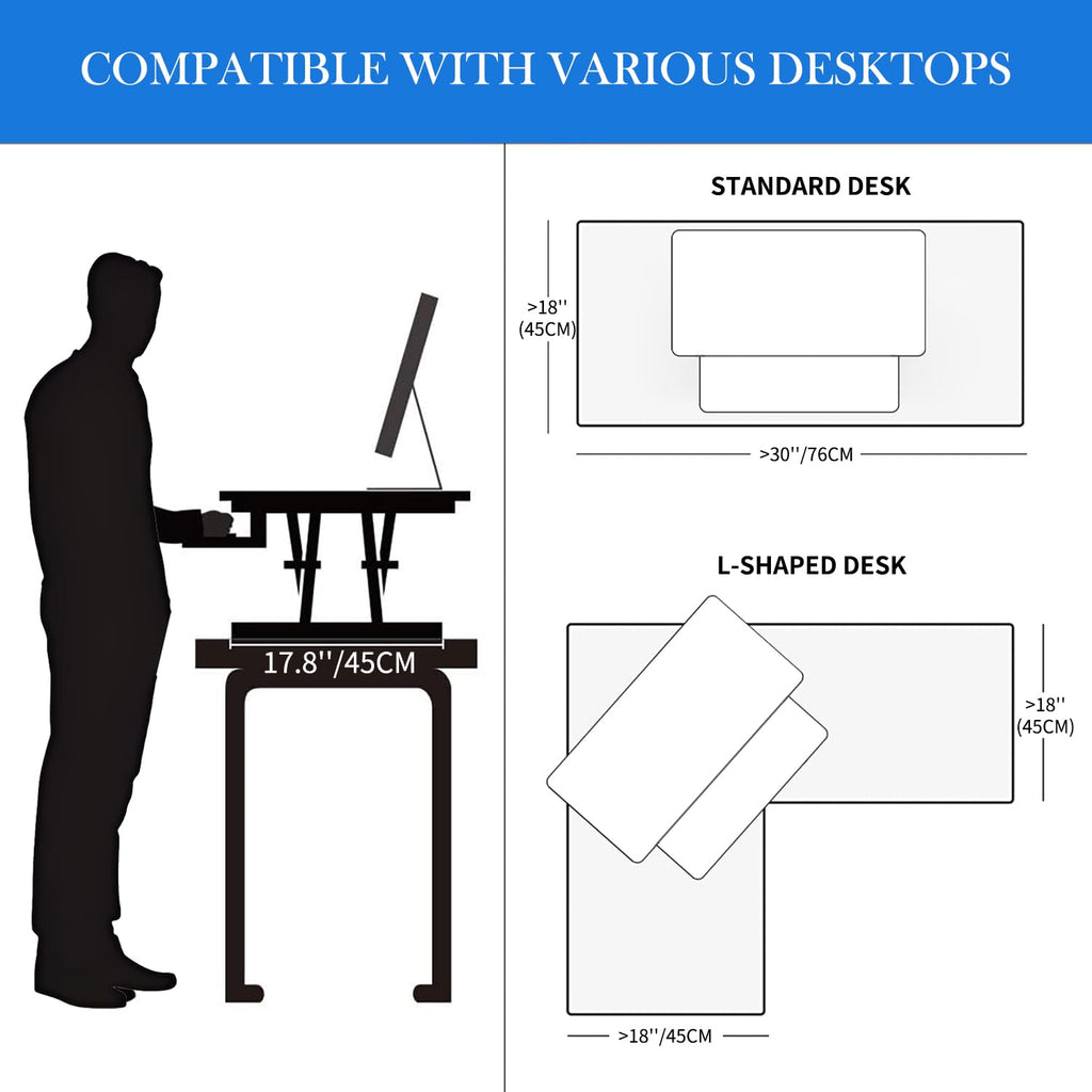 ERGOMAKER Height Adjustable Standing Desk Converter 101cm40 Inch, Black - image 5
