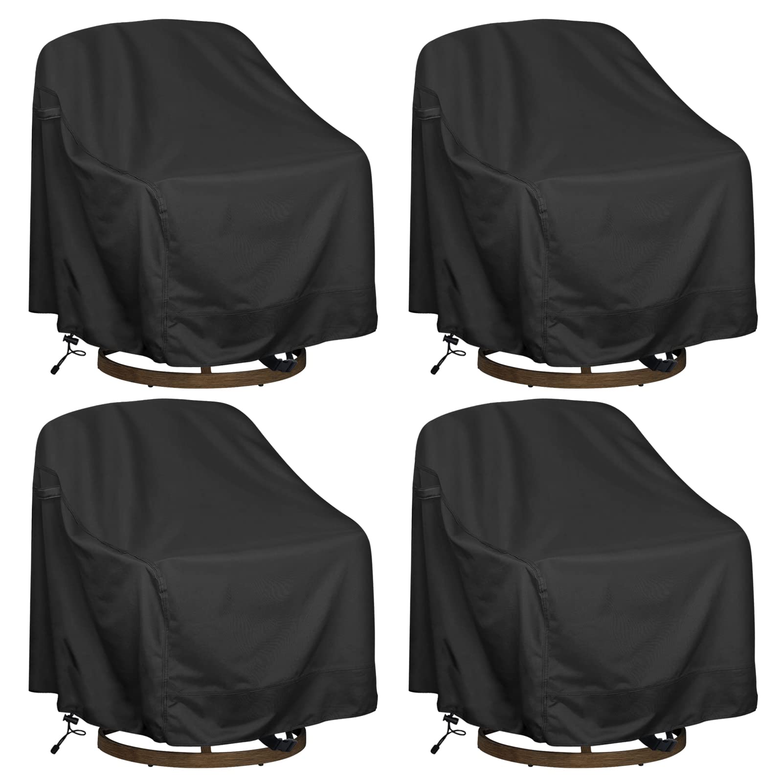 Jolof Store Swivel Lounge Chair Cover - 4 Pack Waterproof 420D Patio Cover