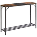 YMYNY Console Table Narrow Sofa Table Rustic Brown and Black HST006HB