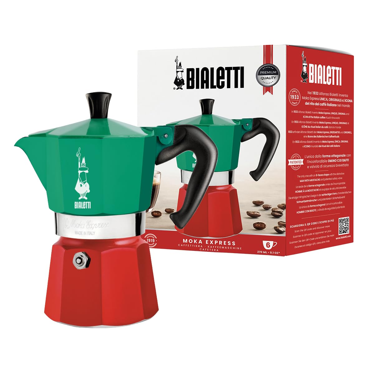 Bialetti Moka Express 6 Cup Stovetop Espresso Maker – Italian Coffee Pot