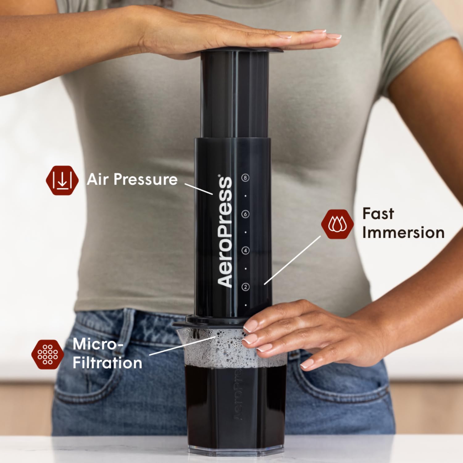 AeroPress XL 3-in-1 Coffee Maker with 20 oz Tritan Carafe