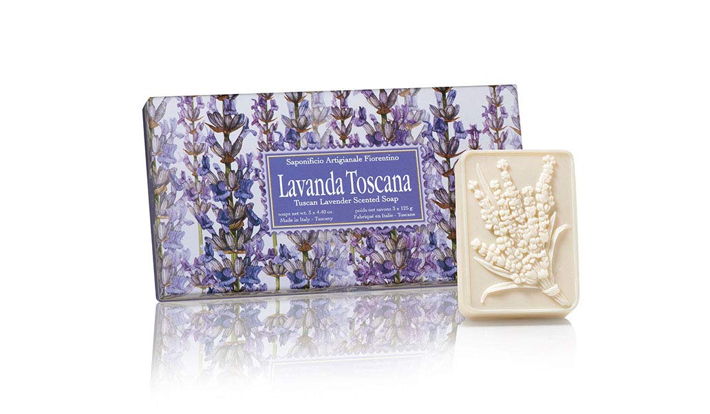 Saponificio Artigianale Fiorentino Italian Lavender Soap Set - 3 x 125g