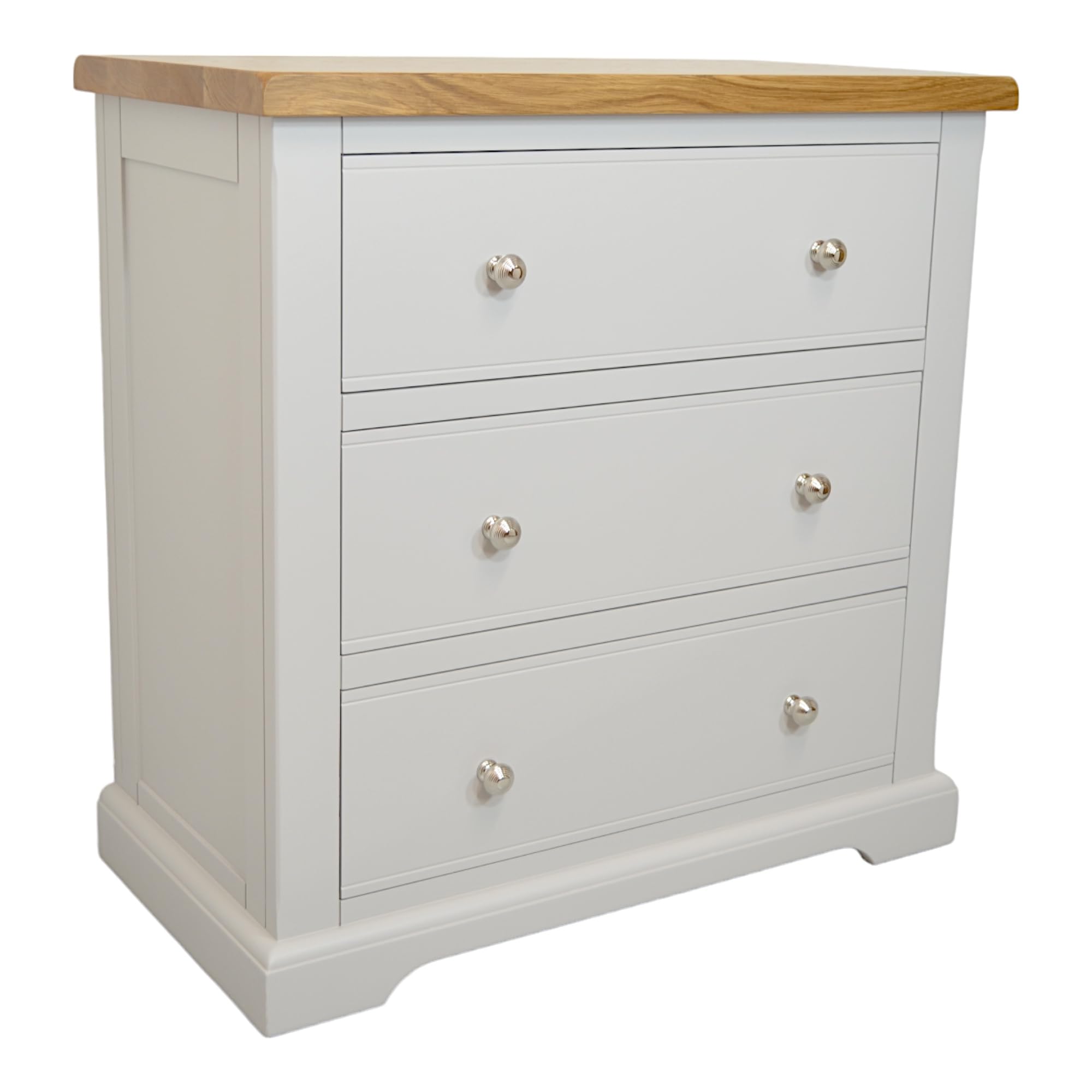 GROFurniture 3 Drawer Solid Wood Chest with Oak Top – Fully Assembled