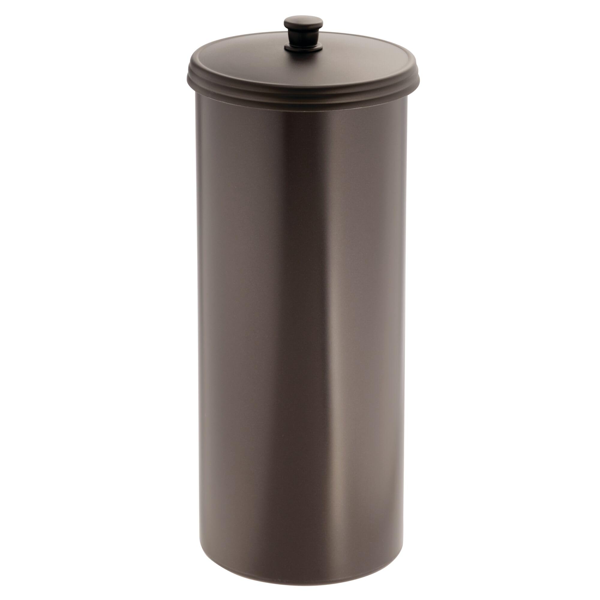 iDesign Kent Free Standing Toilet Roll Holder – Black Plastic Storage