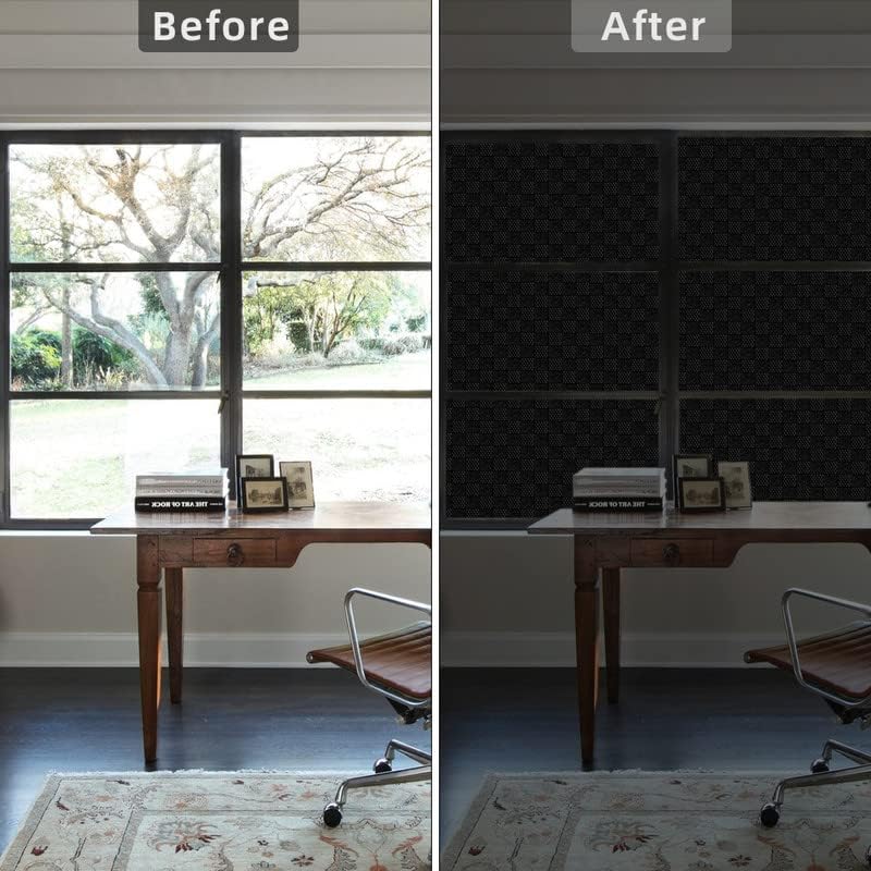 Qualsen Blackout Window Privacy Film | Frosted Static Cling 90x300cm
