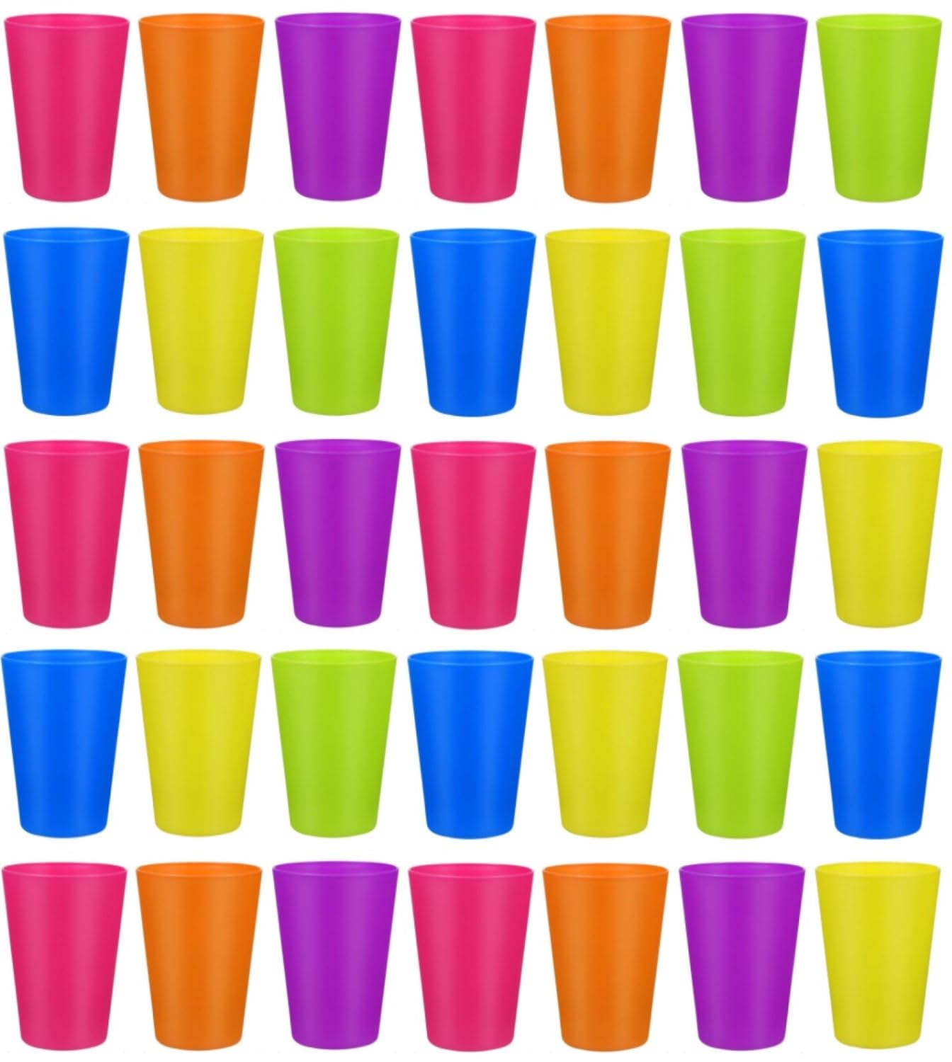 KAHEIGN 36Pcs Reusable Plastic Cups – 250ml Colorful Kids Party Tumblers