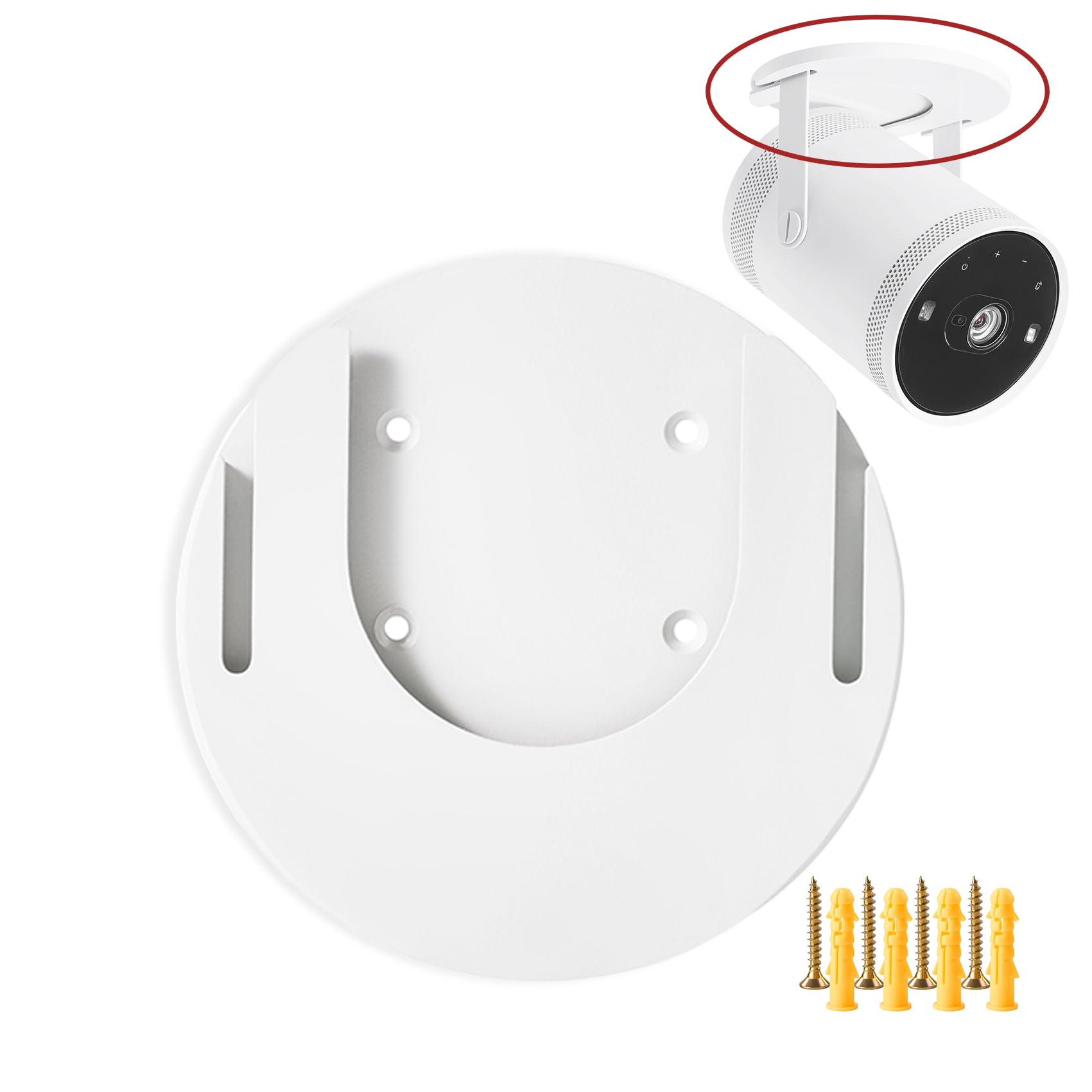 Tjyuze Wall and Ceiling Mount for Samsung Freestyle Projector - White