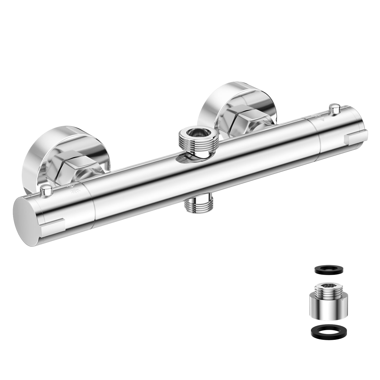 Marketero Thermostatic Shower Mixer Bar | Dual Outlet Brass Valve