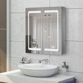Janboe 24x28 LED Bathroom Medicine Cabinet | Stainless Steel Anti-Fog Mirror