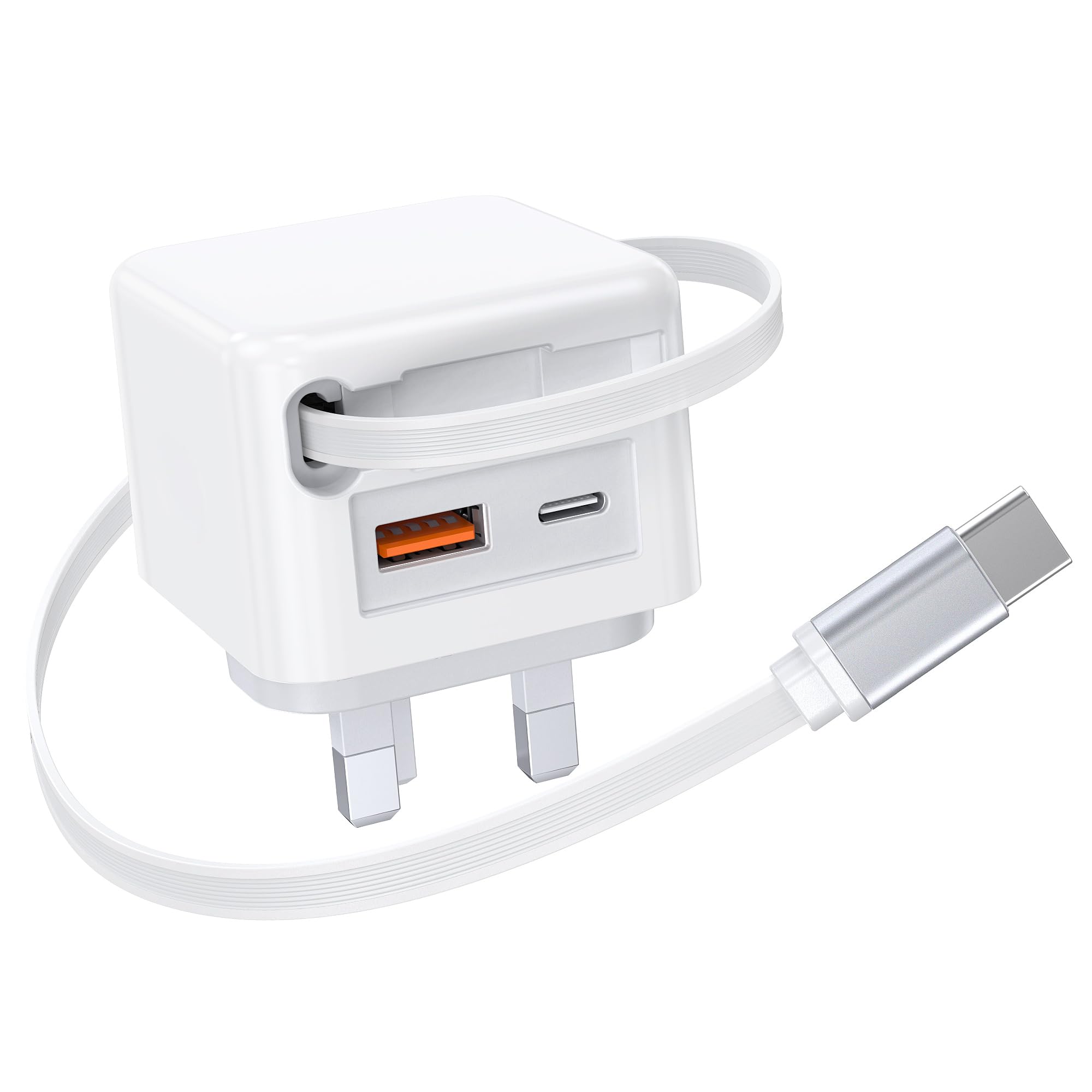 Jolof Store 40W USB C Charger Block with Retractable Type C Cable