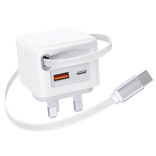 Jolof Store 40W USB C Charger Block with Retractable Type C Cable