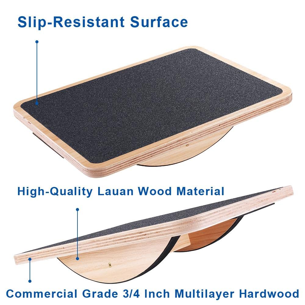 StrongTek Wooden Balance Board – Professional Rocker for Standing Desks