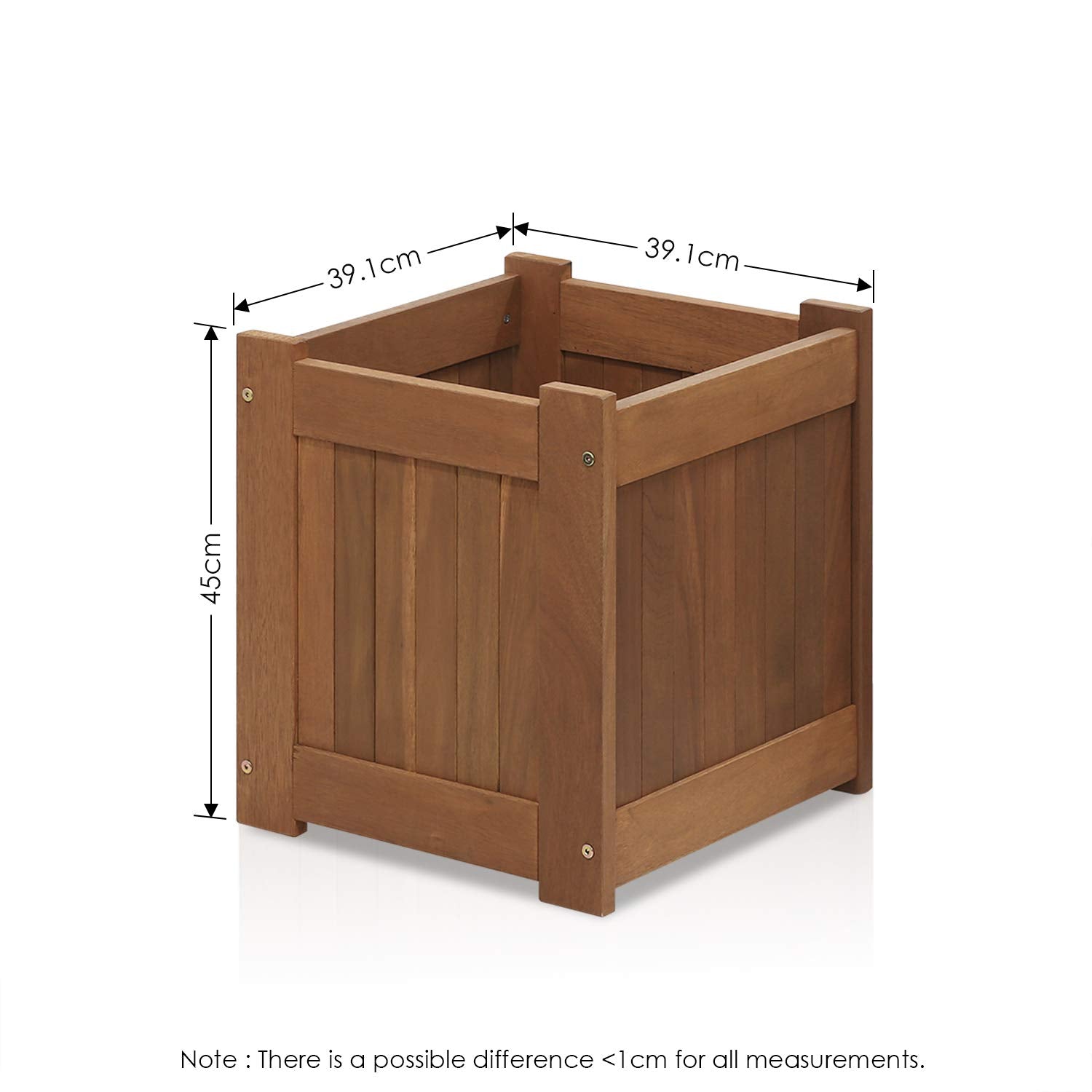 Furinno Tioman Hardwood Outdoor Planter Box Set, Teak Oil Finish, 2-Pack