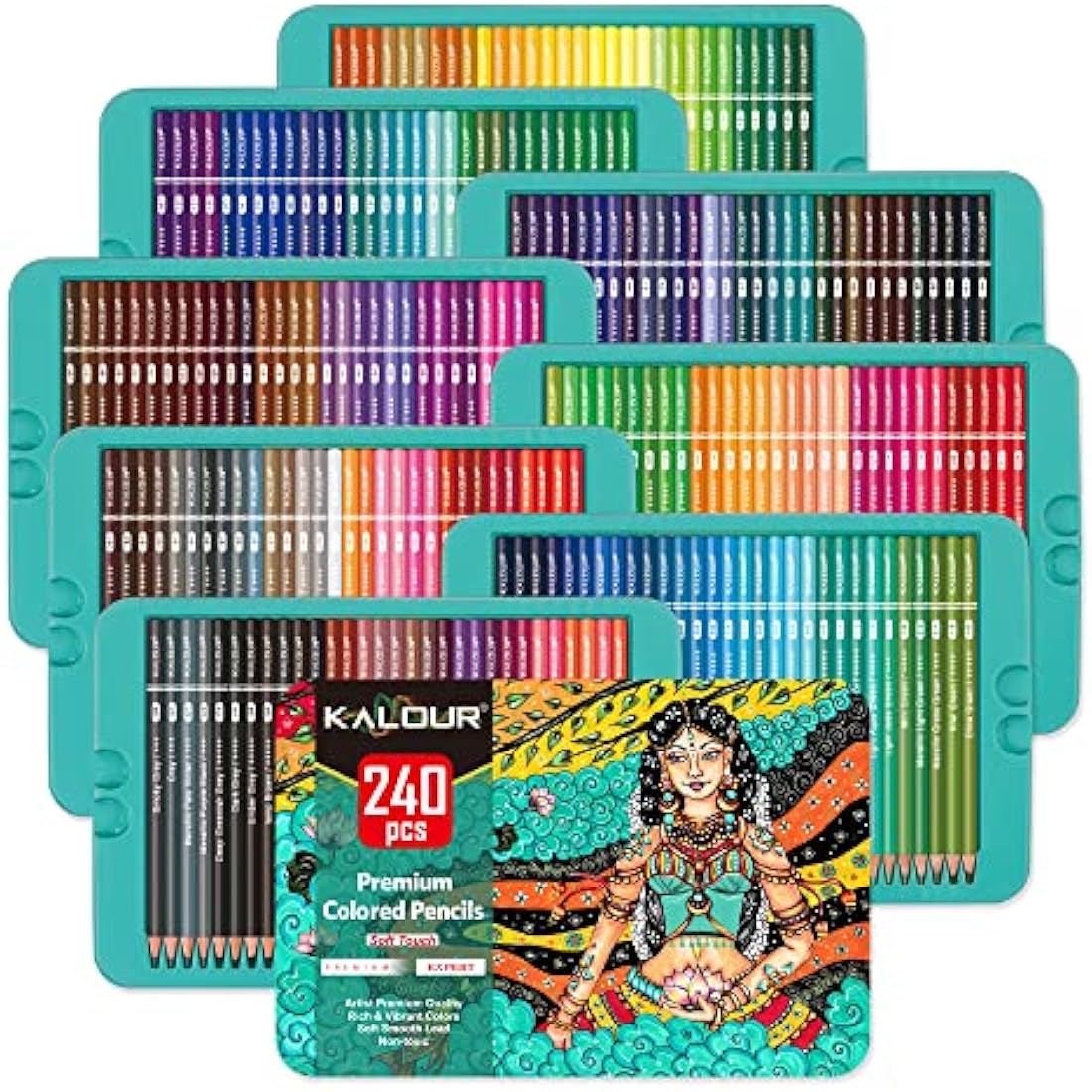 Kalour Professional Colored Pencils | 240 Vibrant Colors Soft Core Set