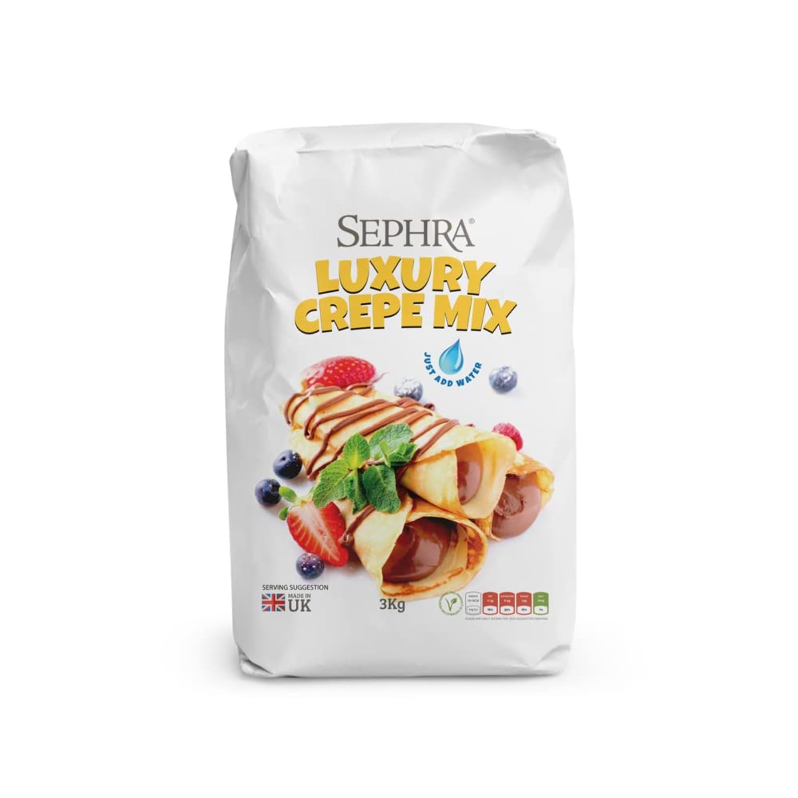 Sephra Luxury Crepe & French Pancake Mix - Add Water Only - 3kg Bag