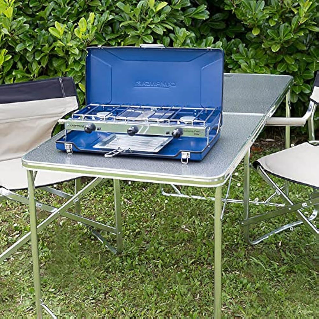 Campingaz Chef Folding Double Burner Gas Stove and Grill | Blue