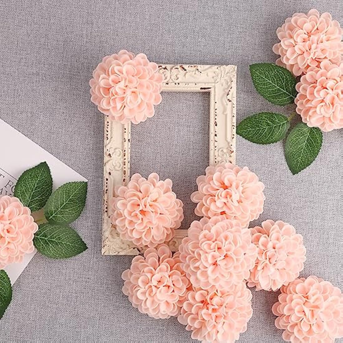 N&T NIETING Pink Foam Dahlia Flowers – 20pcs Artificial DIY Wedding Decor