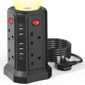 Jolof Store 8-Way Tower Extension Lead with 5 USB Ports & Night Light