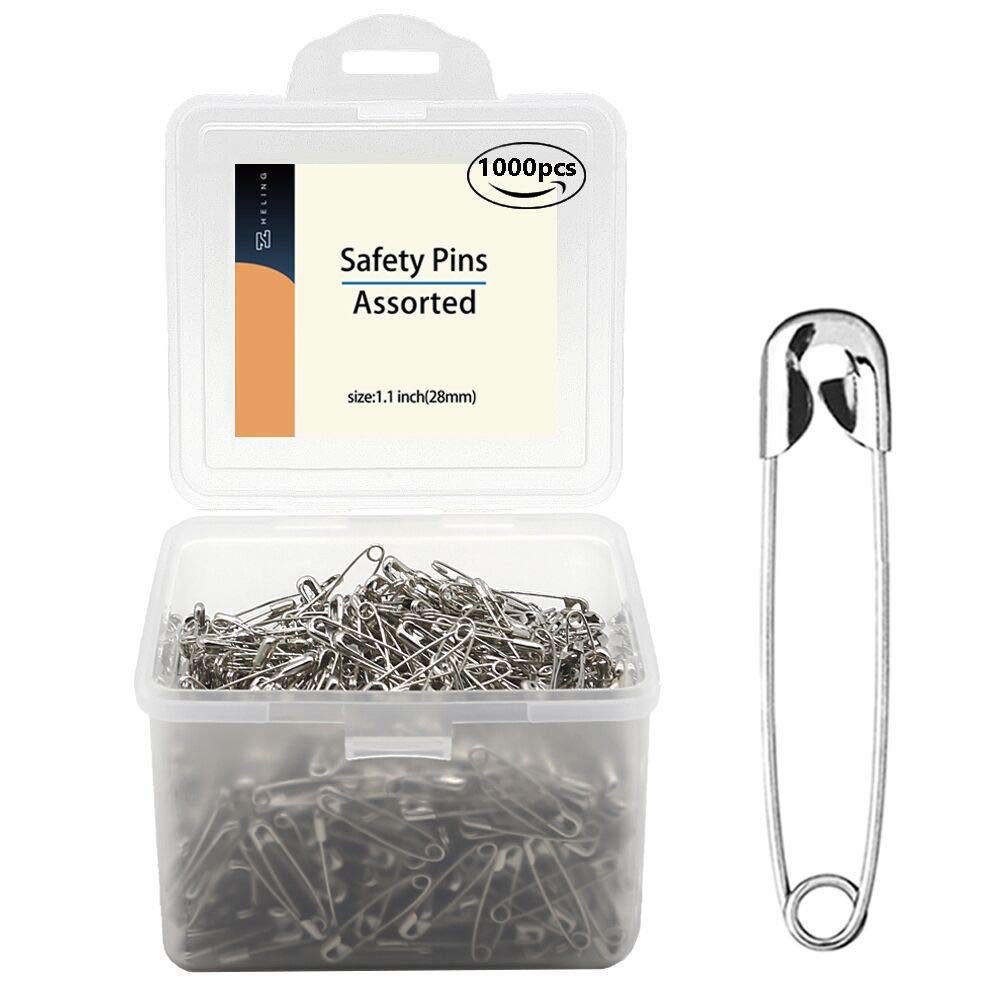 1000 Piece Safety Pins – 1.1 Inch Metal Sewing Fasteners
