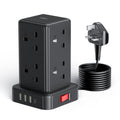Kemelo 8-Way Extension Tower | 4 USB Ports & 5M Surge Protected Cable