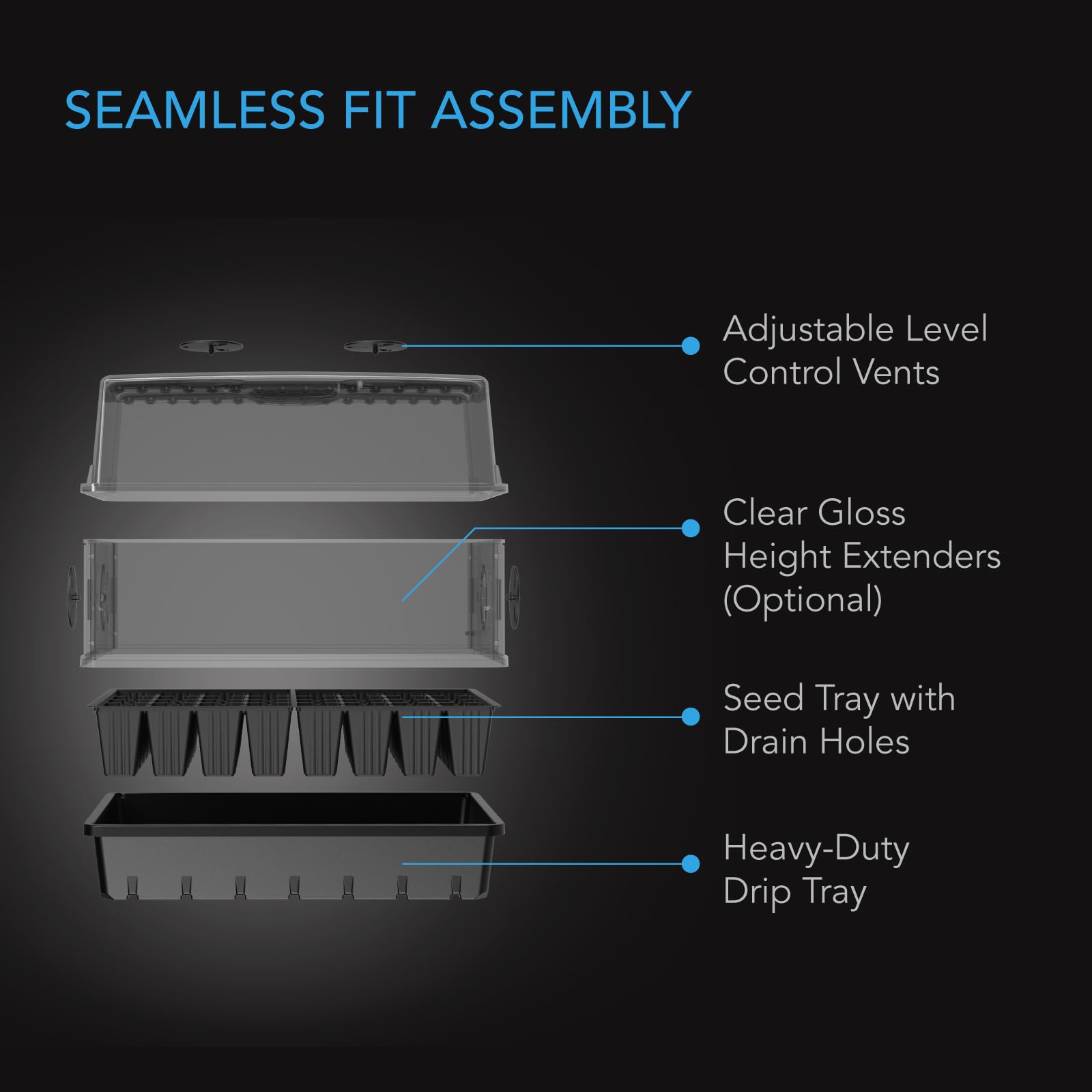 AC Infinity Humidity Dome | 40-Cell Seedling Tray & Germination Kit