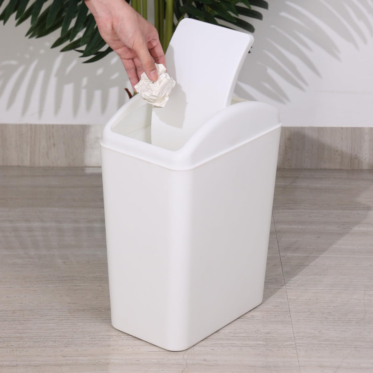 Afromy 15 L Swing Top Trash Can, Slim Kitchen Waste Bin - image 5