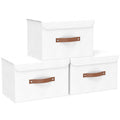 Yawinhe Collapsible Storage Boxes with Lids,45x30x30cm,White,3-Pack - image 1