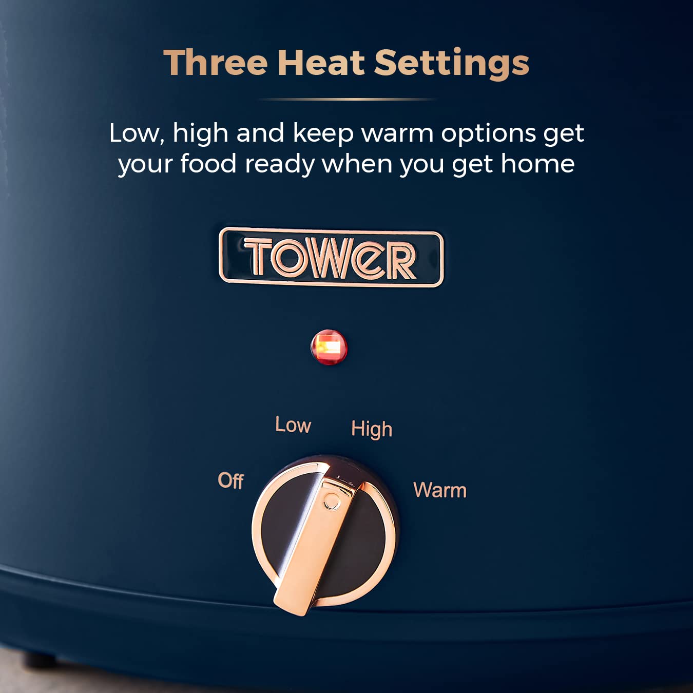 Tower Cavaletto 6.5L Slow Cooker | Midnight Blue & Rose Gold
