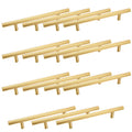 Lpraer Gold Stainless Steel T-Bar Cabinet Handles - 128mm Hole Center, 15 Pack
