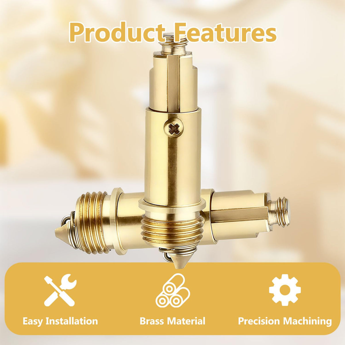 2Pcs Pop Up Click Clack Slotted Plug Bolt Assembly, Brass Plug Bolt Replacement, Internal Spring PlugBolt, for Most Sink Bath Tub Basin Drain Stopper - image 5
