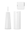 Brabantia 3-Piece Toilet Accessory Set | Steel Roll Holder & Brush, White